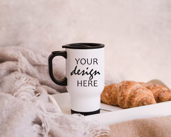 Customizable Insulated Travel Mug with Handle – 14 oz Stainless Steel Coffee Tumbler
