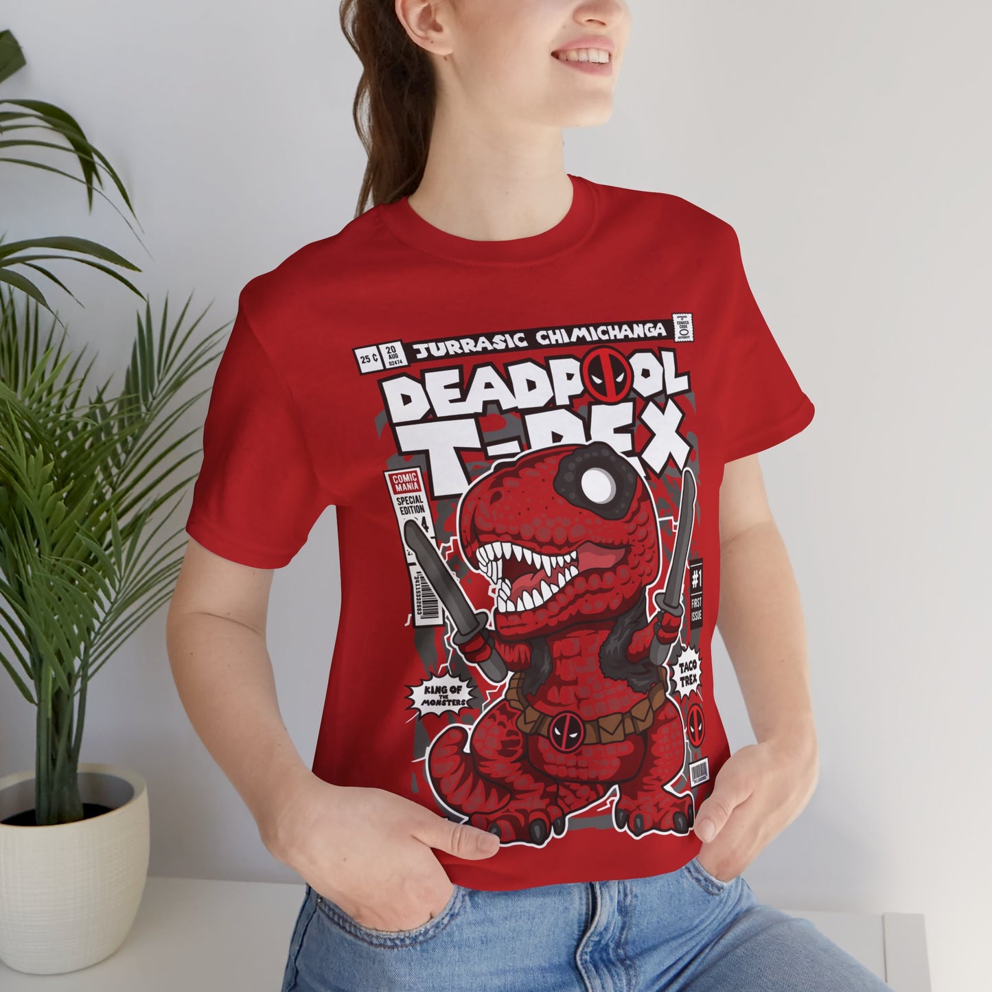 Deadpool T-Rex T-shirt  Unisex