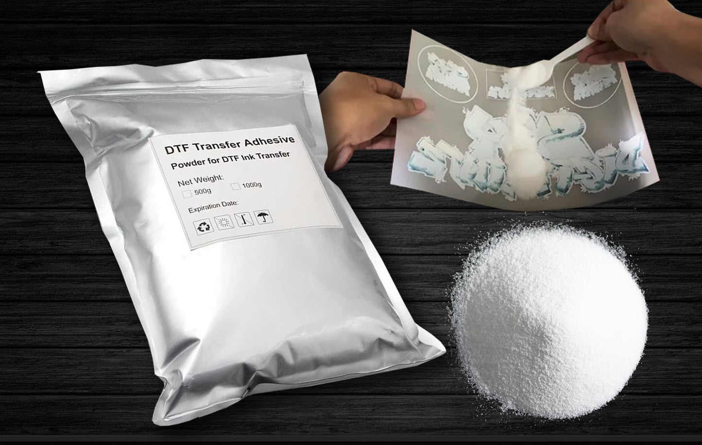 DTF Transfer Powder - 500 g/17.6 oz White Digital DTF Hot-melt Adhesive Powder